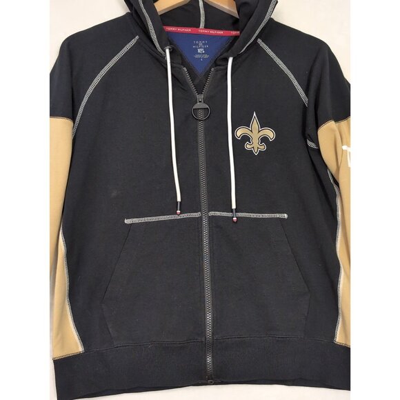 New Orleans Saints Tommy Hilfiger Hoodie Sweatshirt Womens S Black Gold Full Zip - Picture 3 of 13